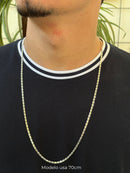 Corrente PIastrine 3mm em Prata 925