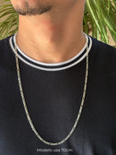 Corrente Fígaro 3mm em Prata 925