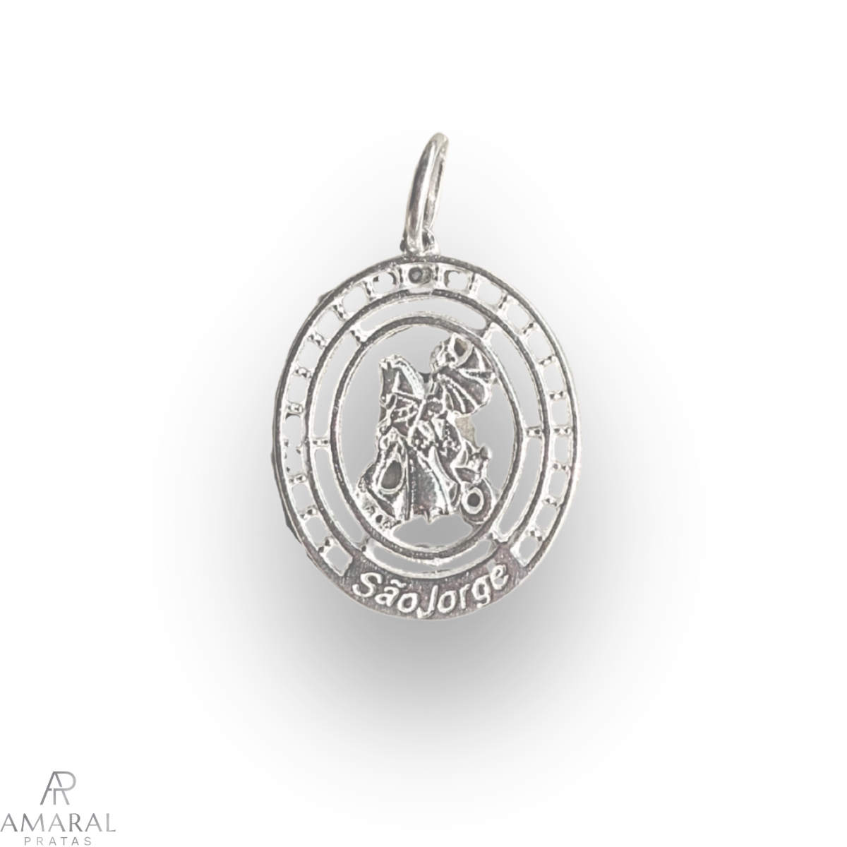 Pingente São Jorge Vazado M em Prata 925