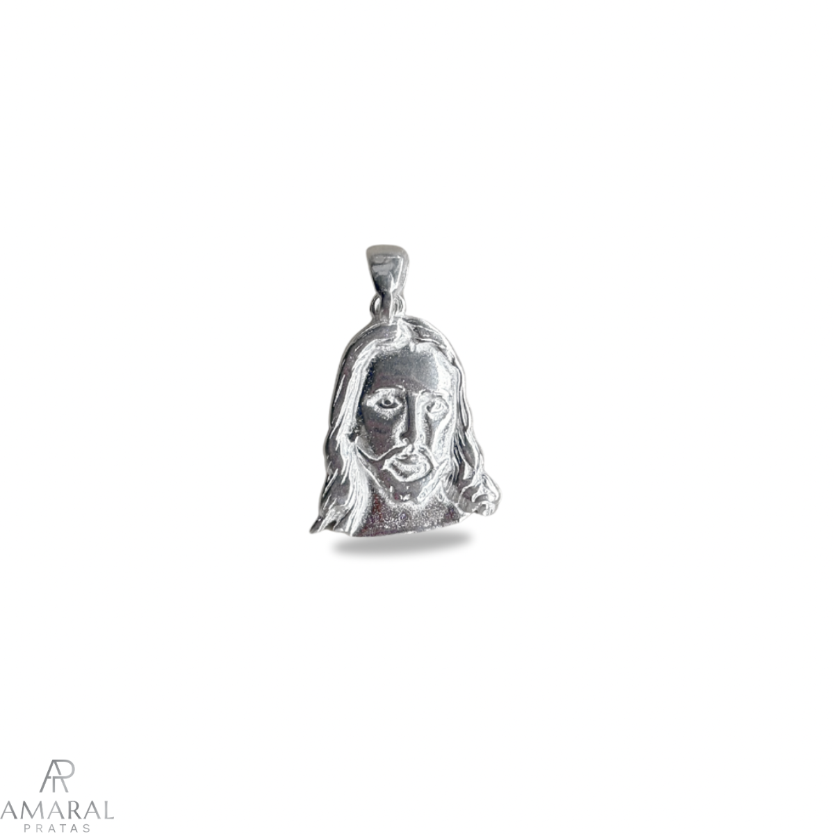 Pingente Face de Jesus Cristo em Prata 925