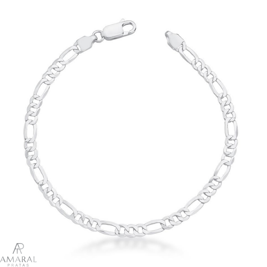 Pulseira Fígaro 4mm em Prata 925