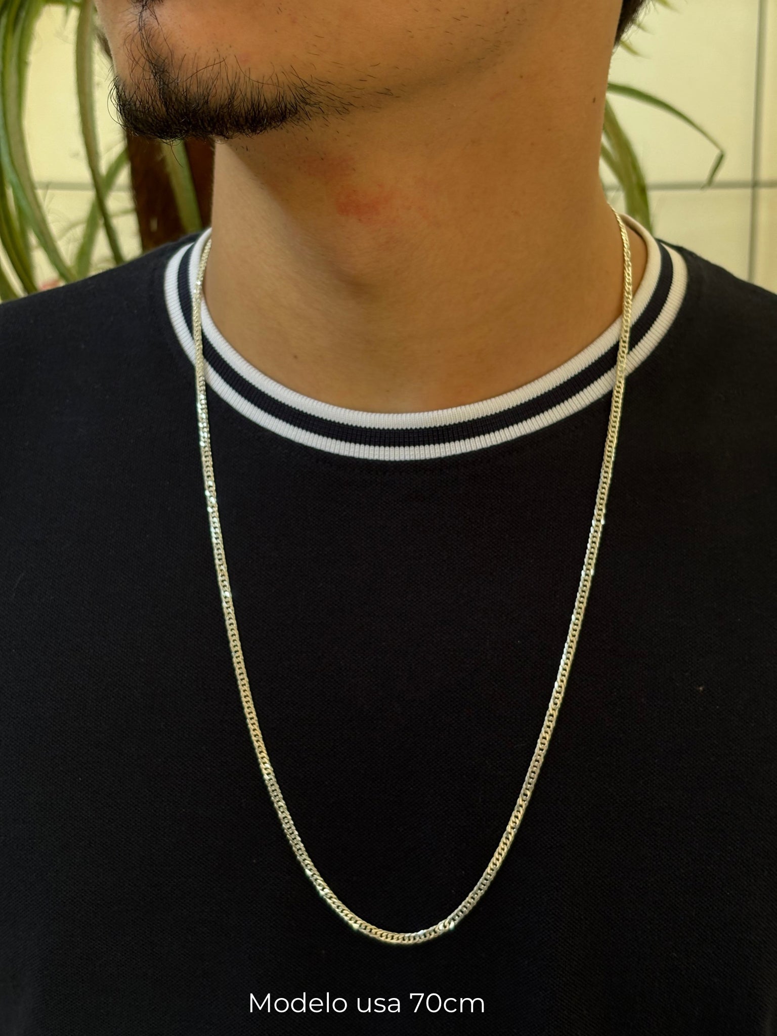 Corrente Grumet Duplo 3mm em Prata 925