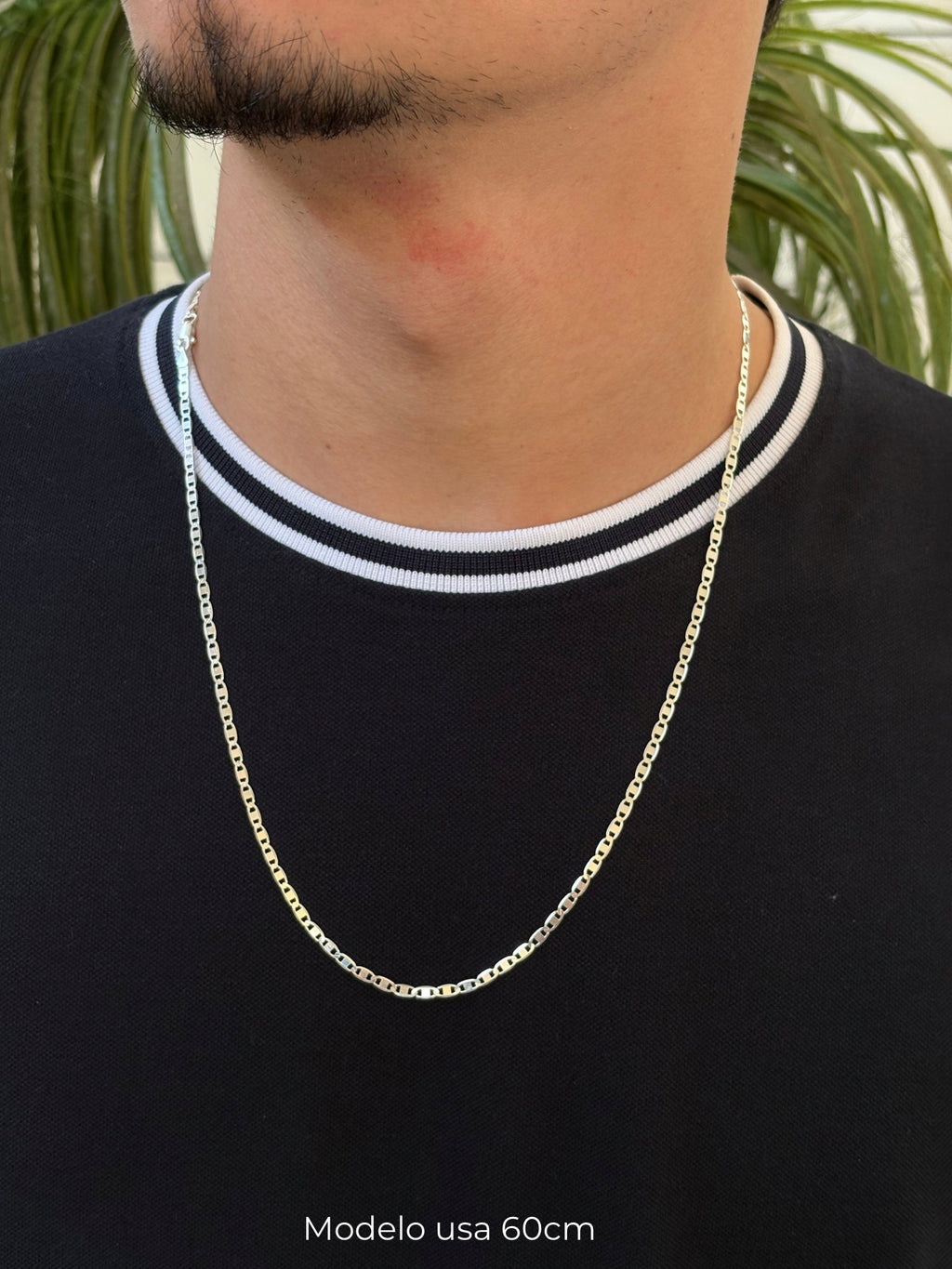 Corrente PIastrine 3mm em Prata 925