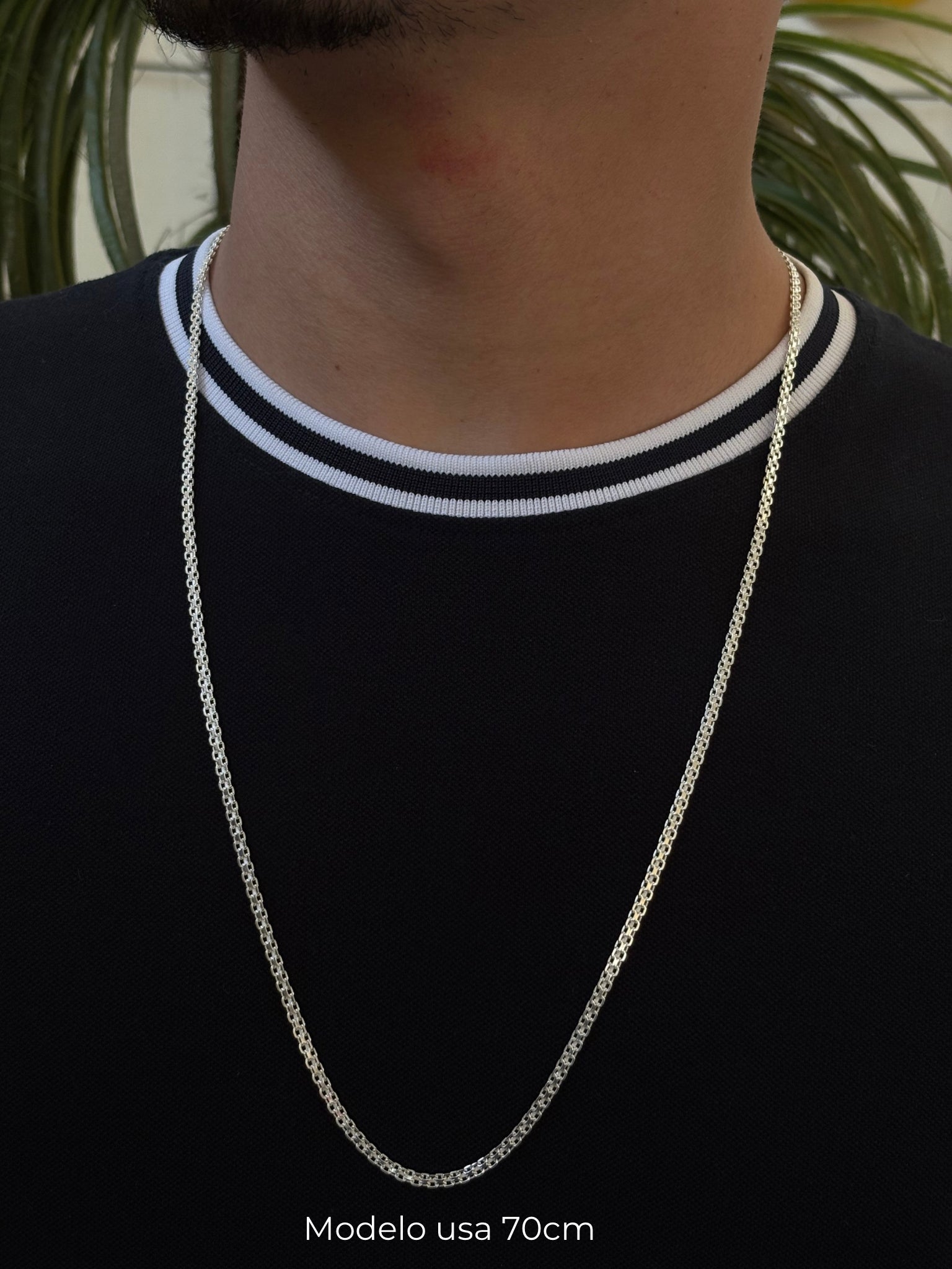Corrente Esteira 2F em Prata 925
