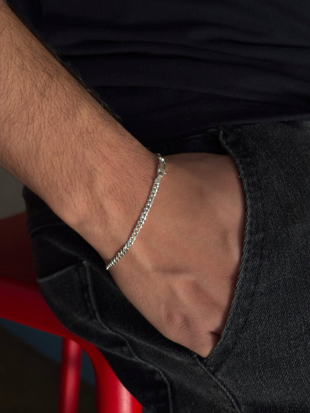 Pulseira Grumet 3mm em Prata 925