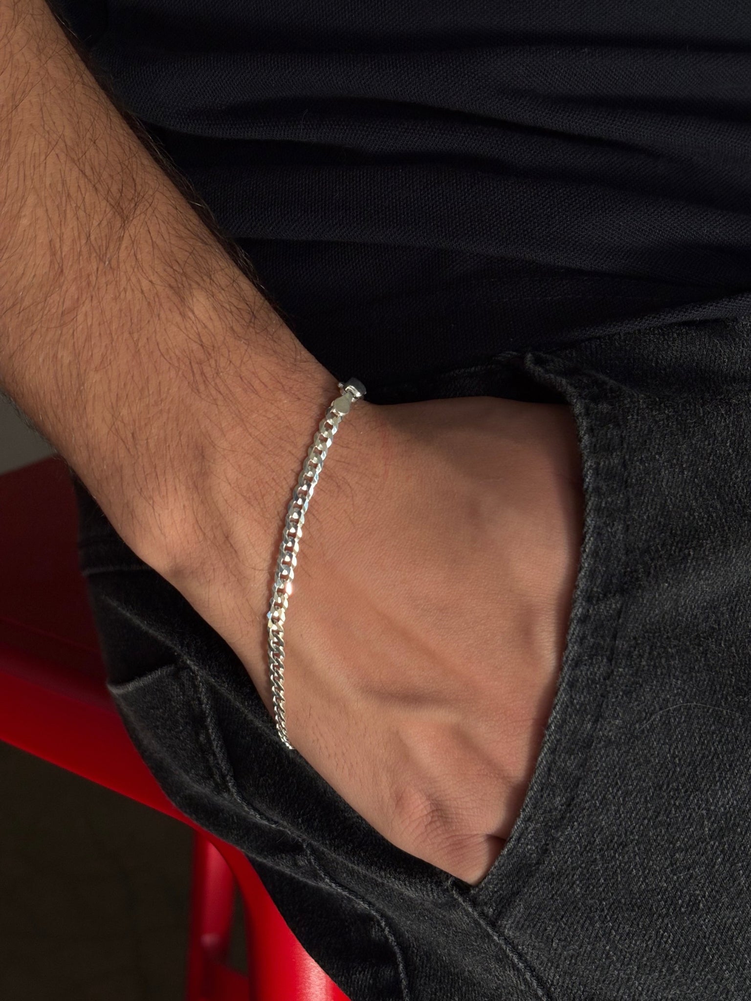 Pulseira Grumet 4mm em Prata 925