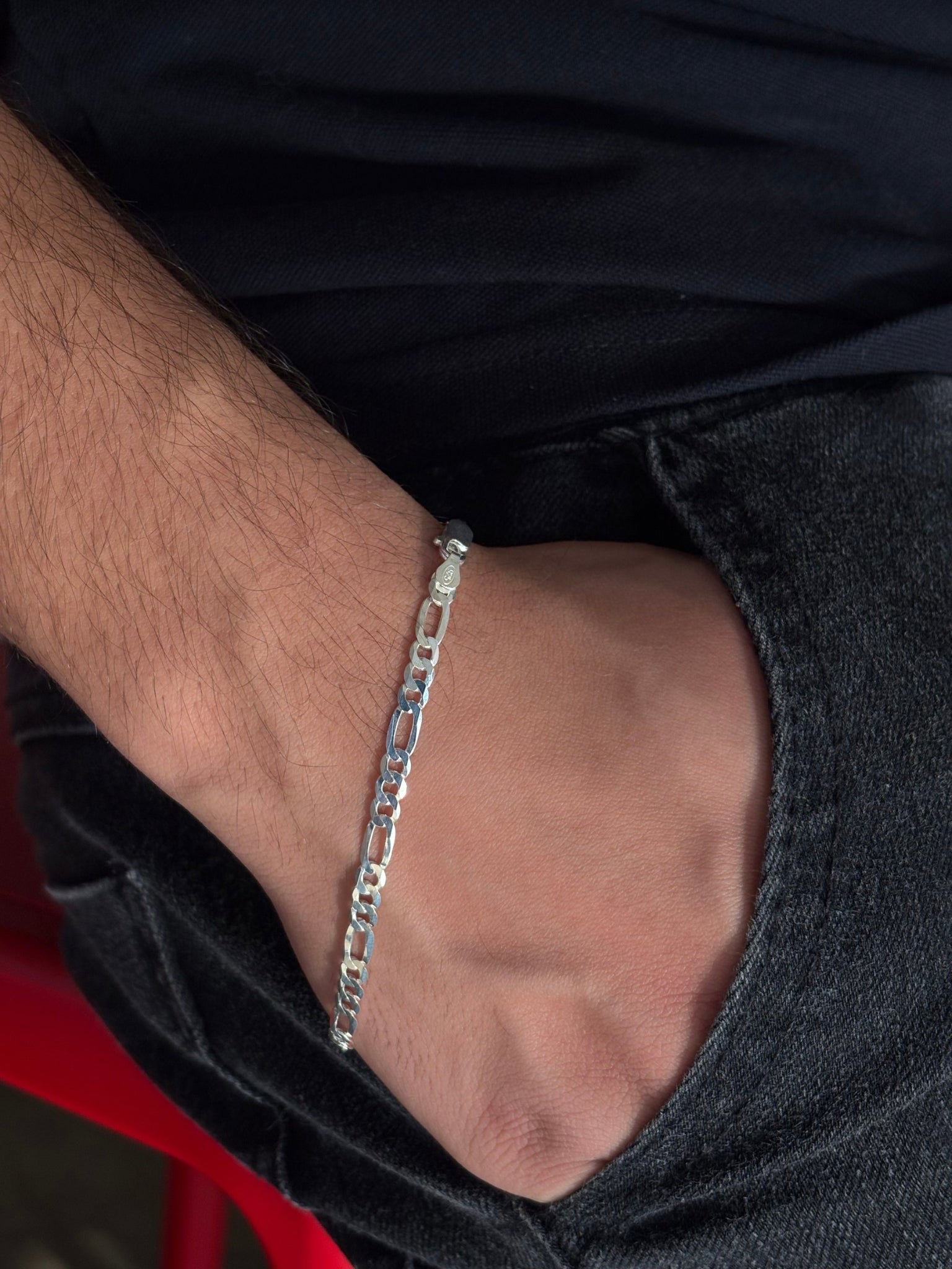 Pulseira Fígaro 4mm em Prata 925