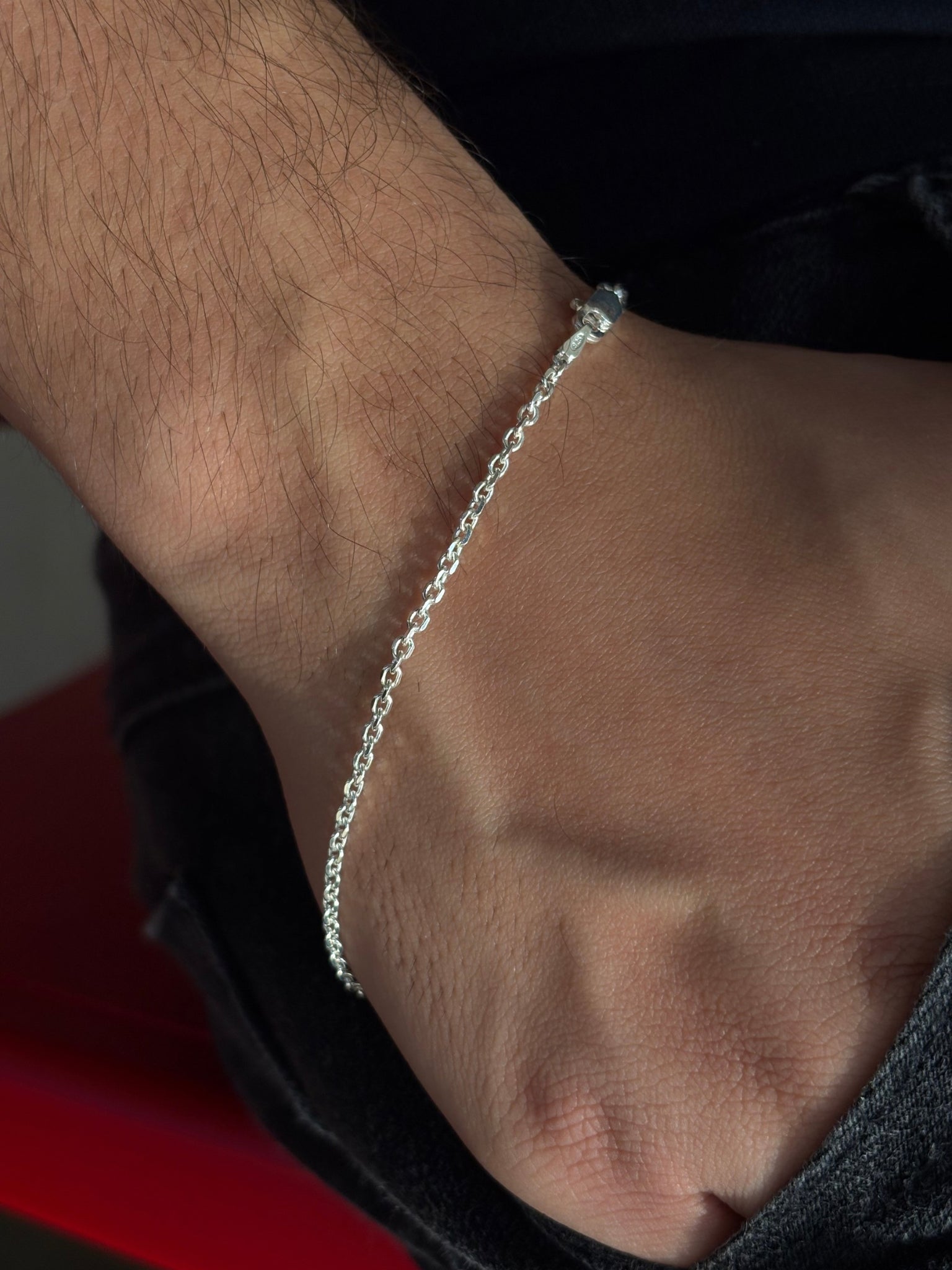 Pulseira Cadeado 2mm em Prata 925