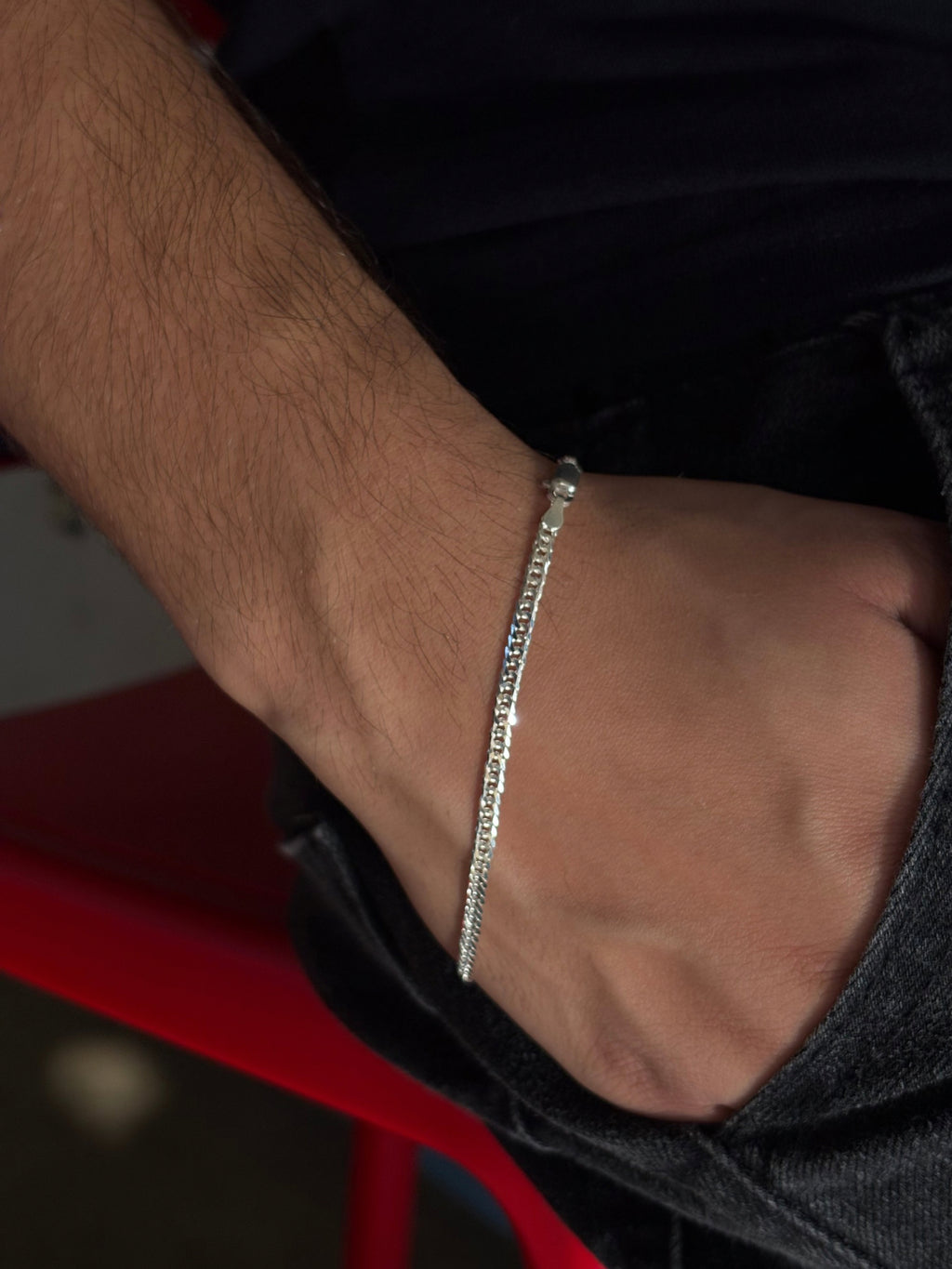 Pulseira Grumet Duplo 3mm em Prata 925