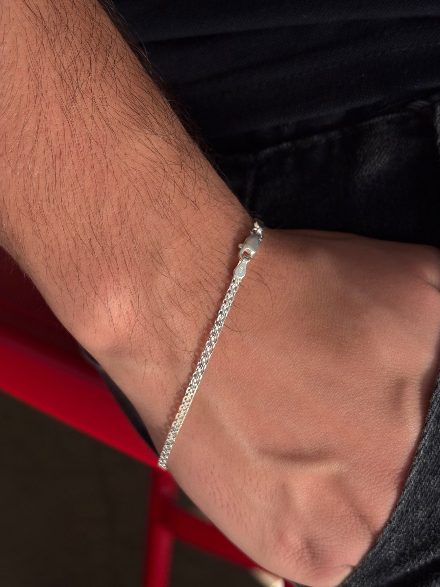 Pulseira Esteira 2F em prata 925