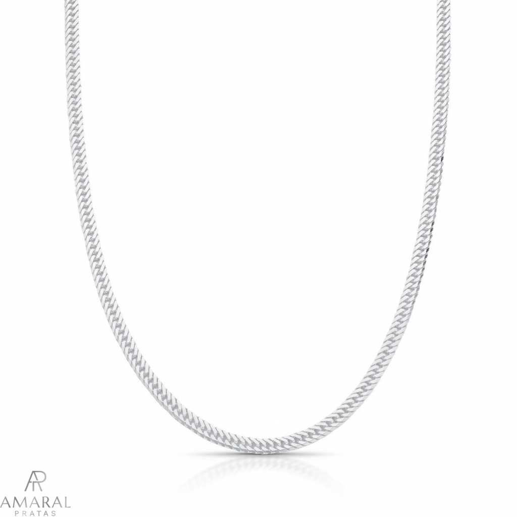 Corrente Grumet Duplo 3mm em Prata 925