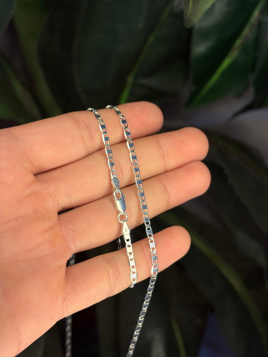 Corrente PIastrine 3mm em Prata 925