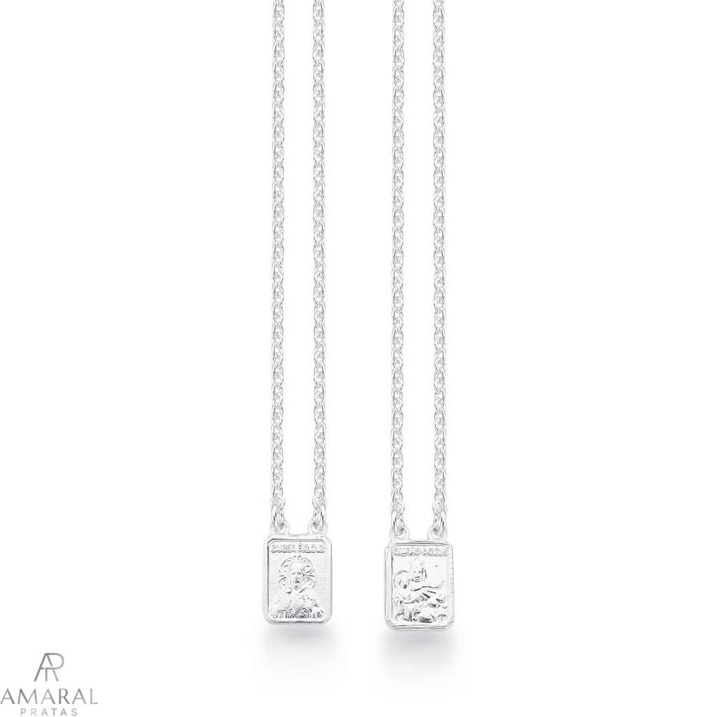 Escapulário em Prata 925 - Corrente Cadeado