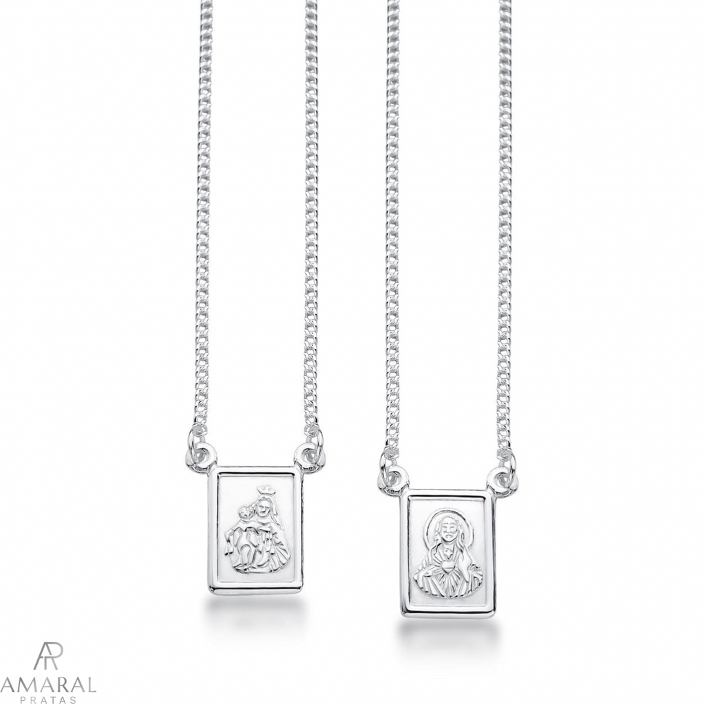 Escapulário em Prata 925 - Corrente Grumet