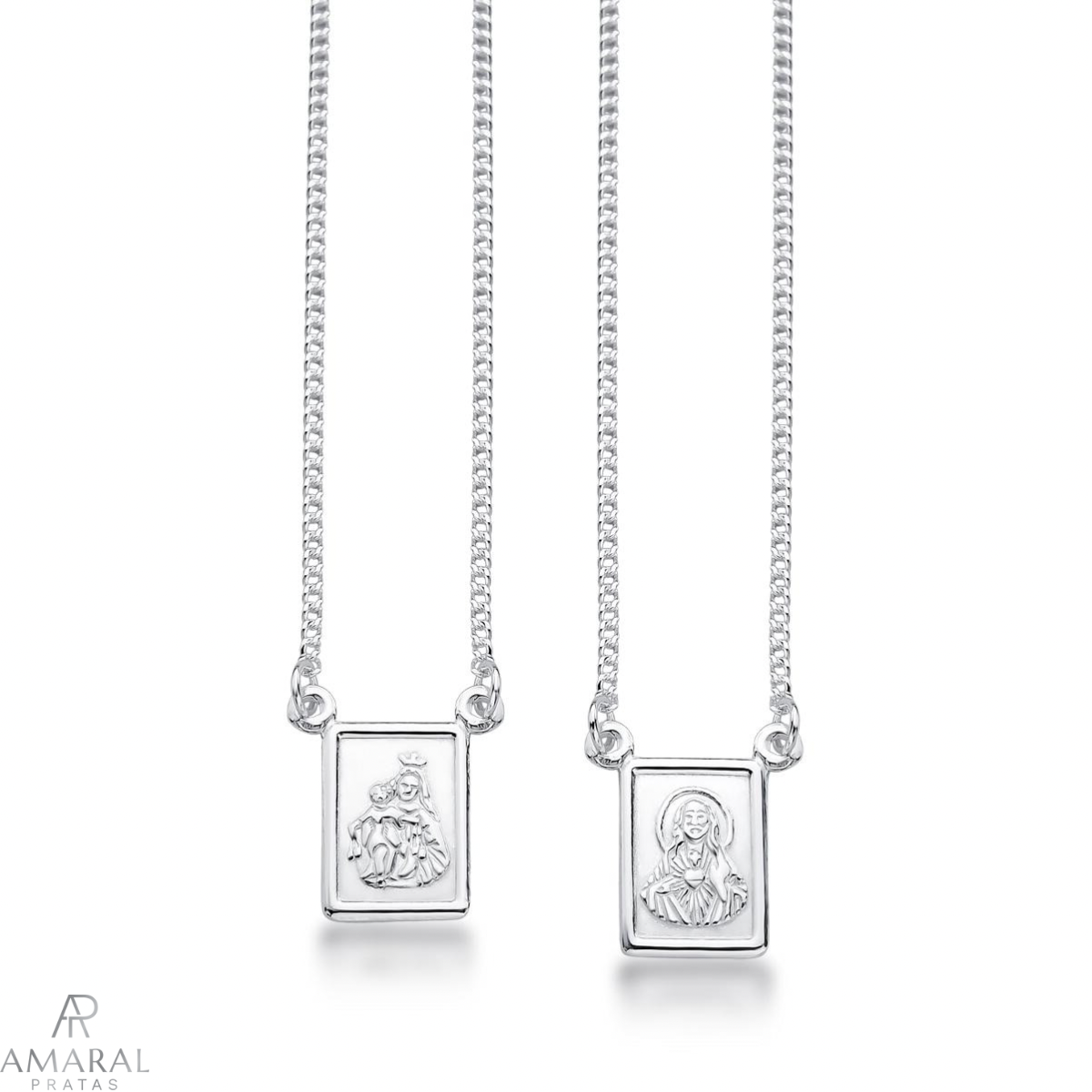 Escapulário em Prata 925 - Corrente Grumet