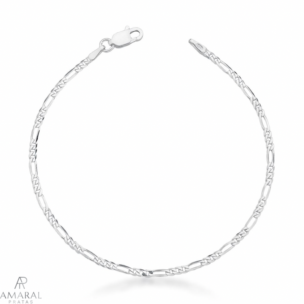 Pulseira Elo Fígaro 2mm em Prata 925