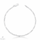 Pulseira Elo Fígaro 2mm em Prata 925