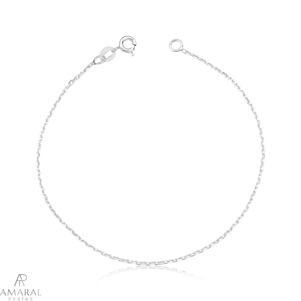 Pulseira Cadeado 2mm em Prata 925