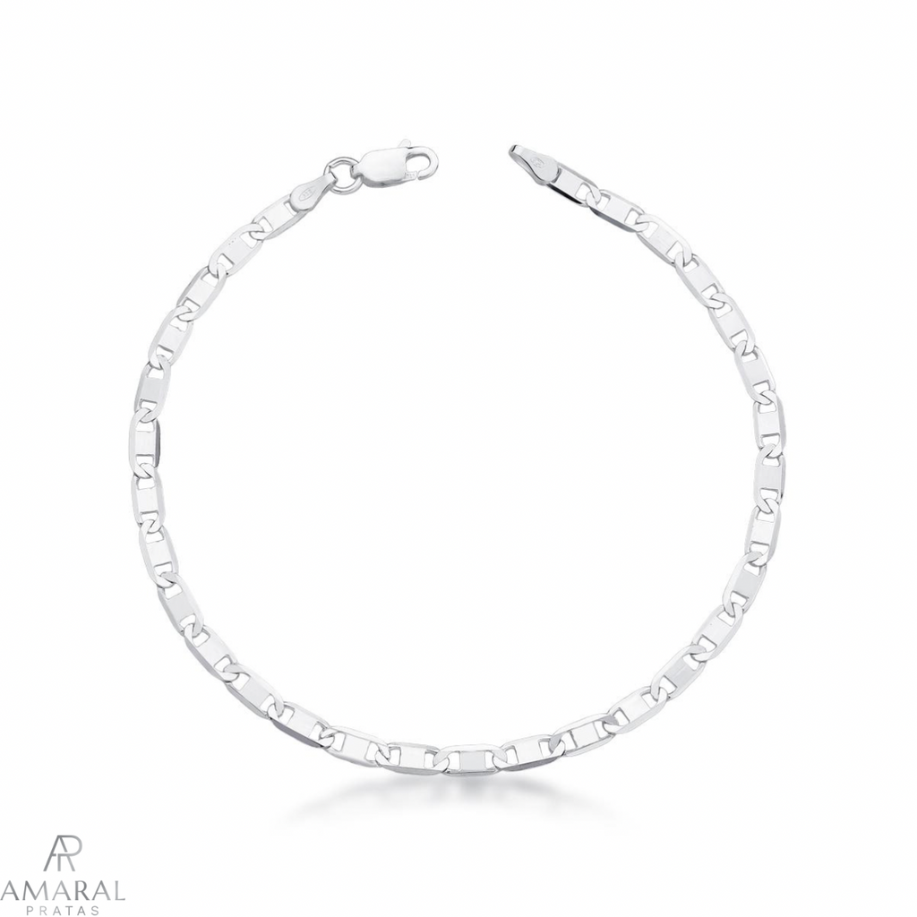 Pulseira Piastrine 3mm em Prata 925