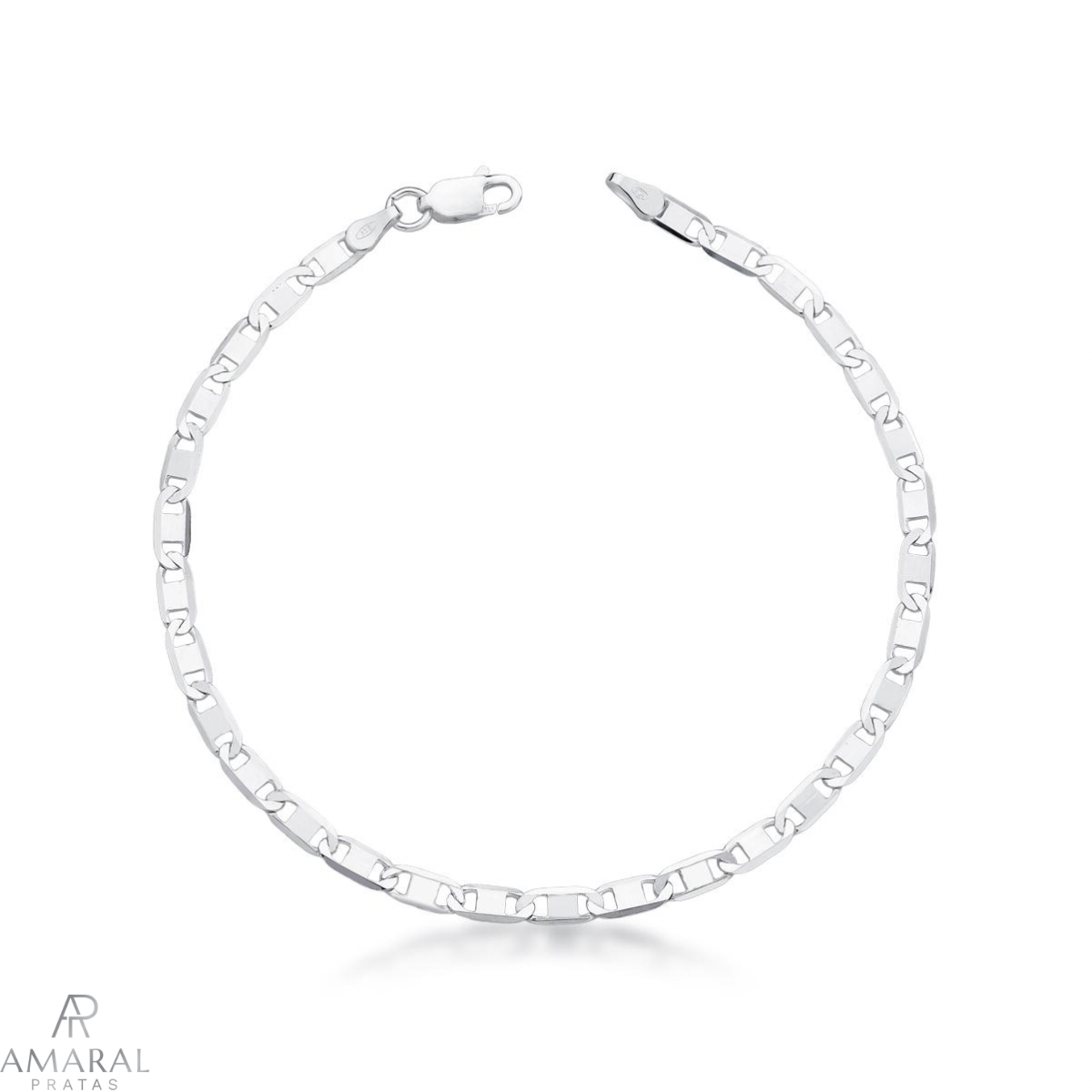 Pulseira Piastrine 3mm em Prata 925