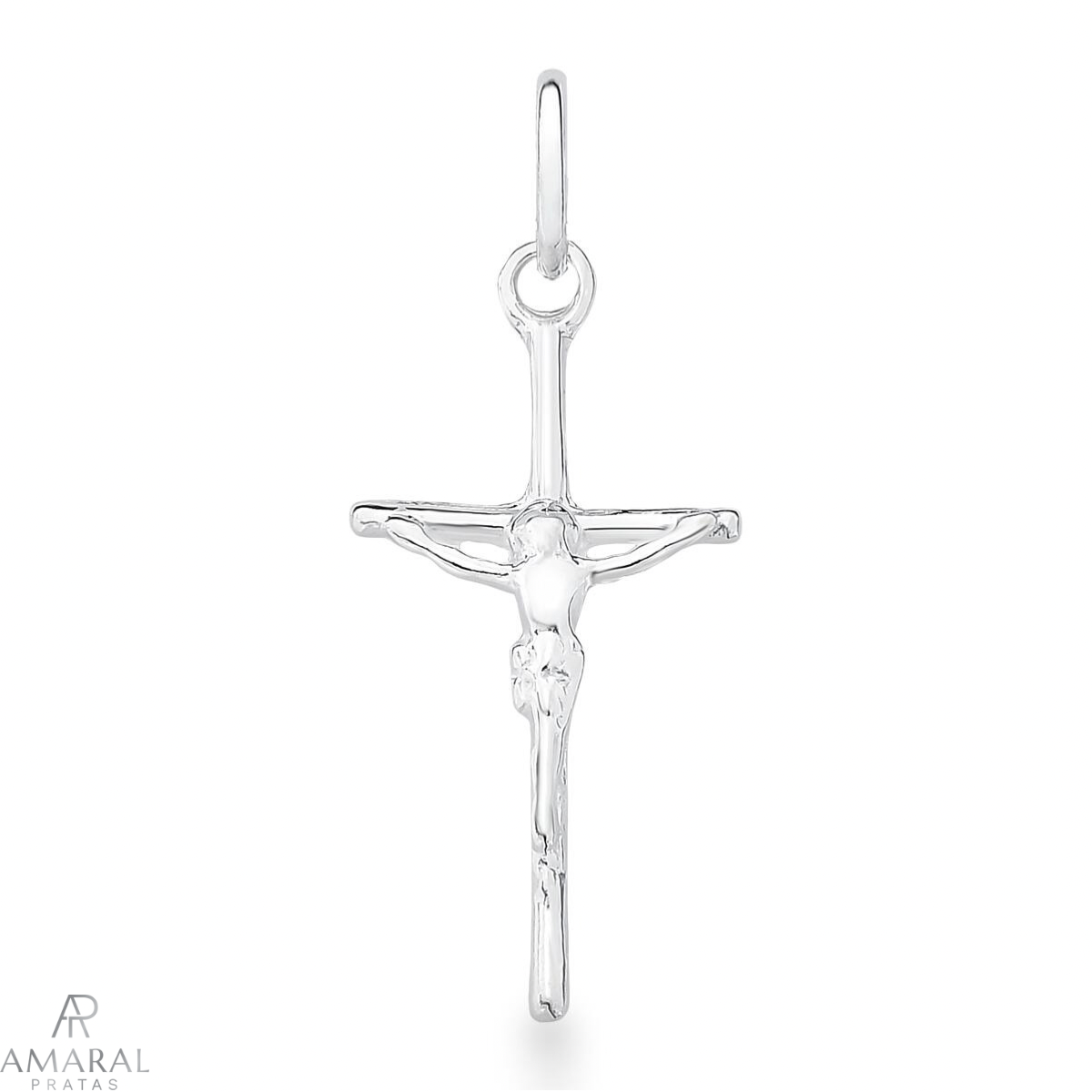 Pingente Crucifixo Jesus em Prata 925