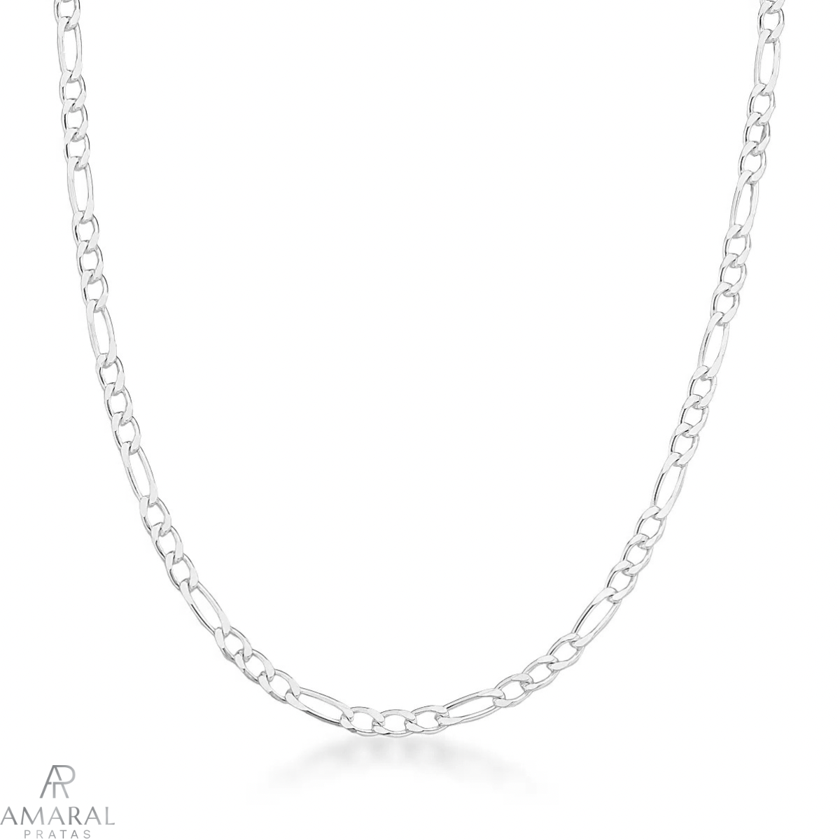 Corrente Fígaro 3mm em Prata 925